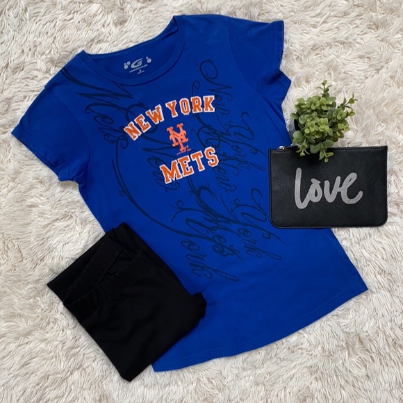 NY Mets MLB Graphic SS Tee 💗 Blue Orange & Black - Picture 2 of 13